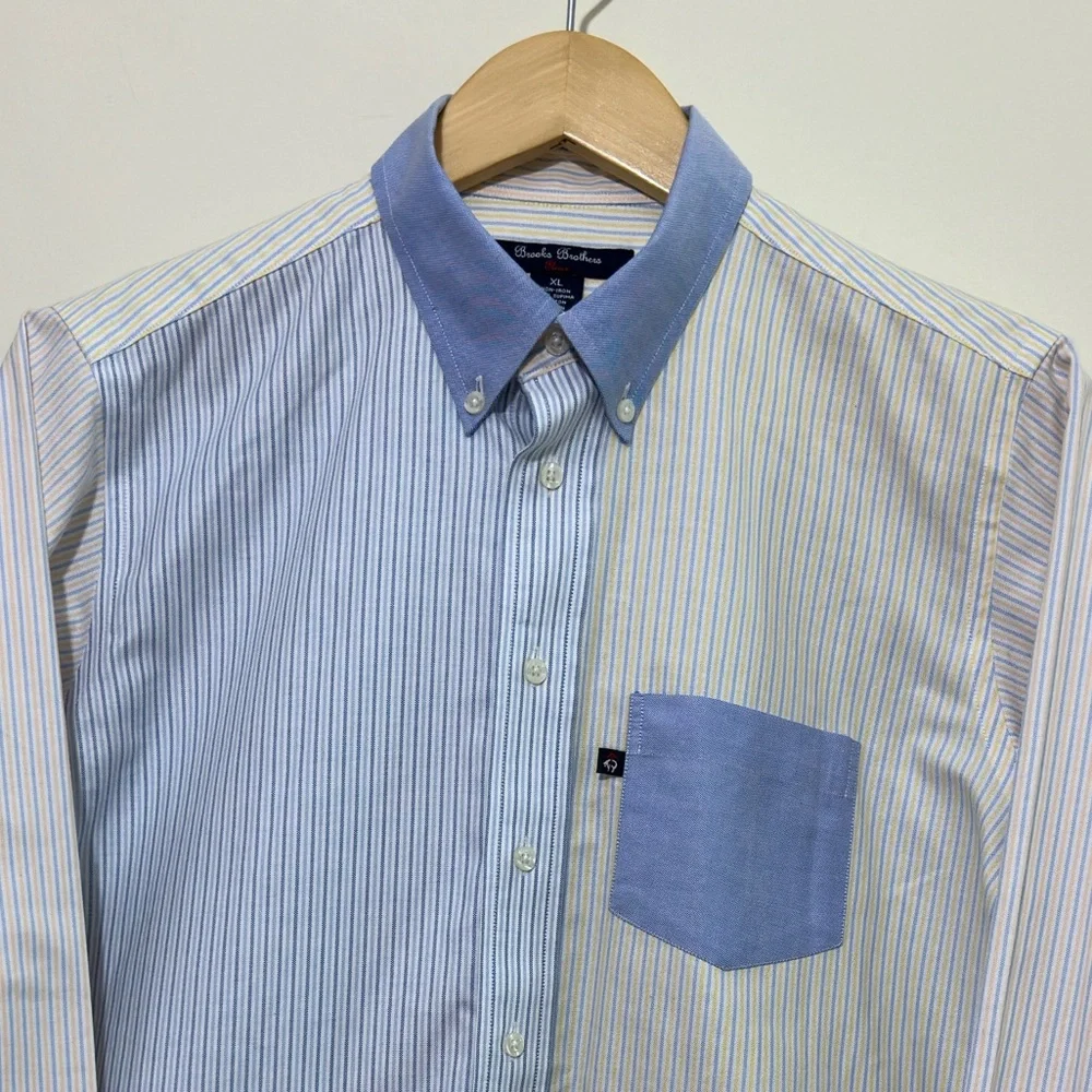 Brooks Brothers Teens Long Sleeve Button Down Shirt Supima Cotton Size XL